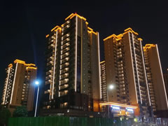 澜悦楼体亮化工程顺利完工，安州城市夜景再升级
