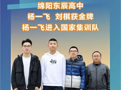 绵阳独有：绵阳华体hth登录入口杨一飞、刘棋获2022年全国中学生数学奥林匹克决赛金奖，杨一飞以全国第36名进入国家集训队并获保送清北资格。